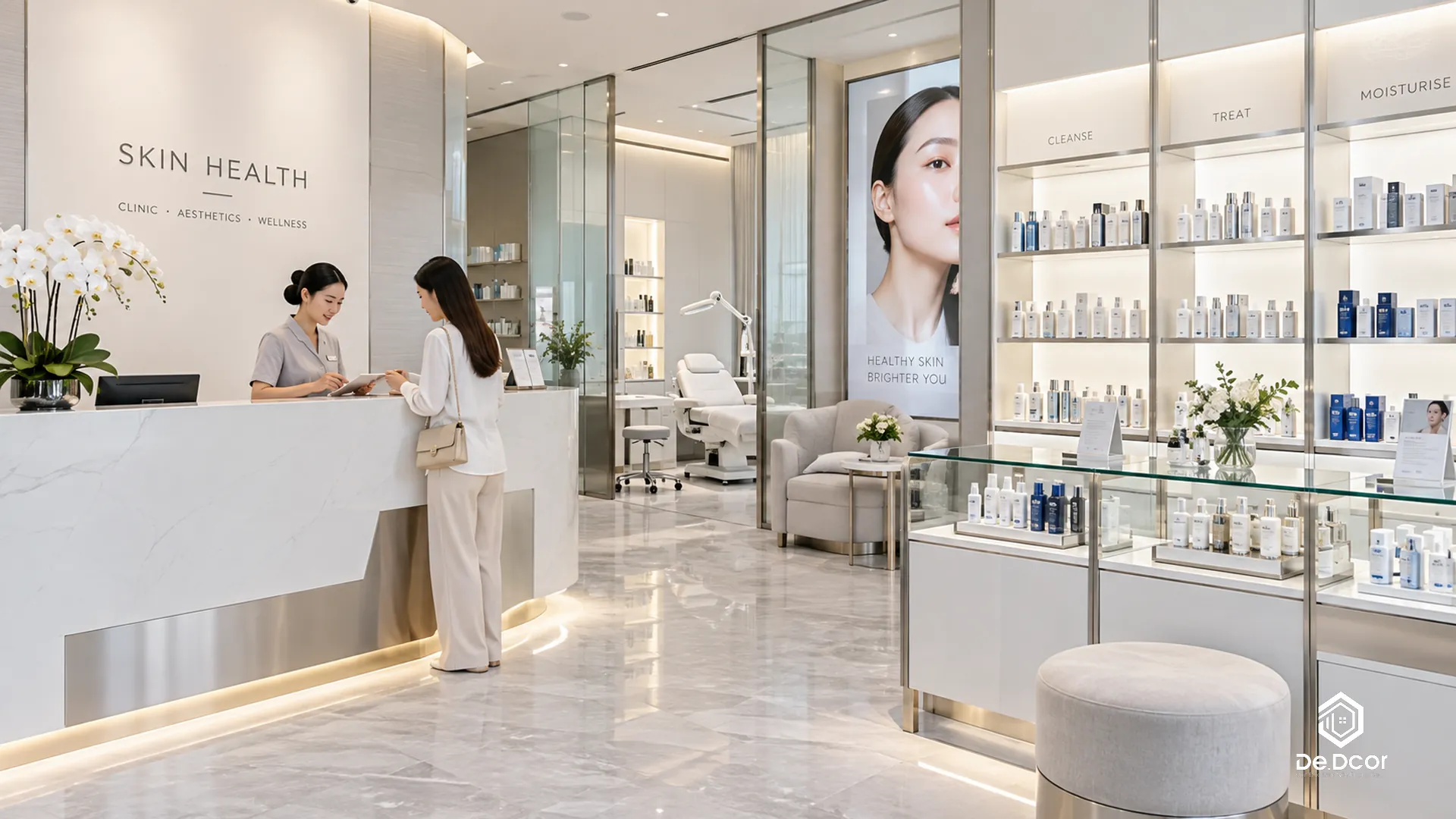 dự án thiết kế thi công showroom mỹ phẩm hoàn thiện