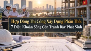Hợp đồng thi công xây dựng phần thô: 7 điều khoản sống còn tránh bẫy phát sinh