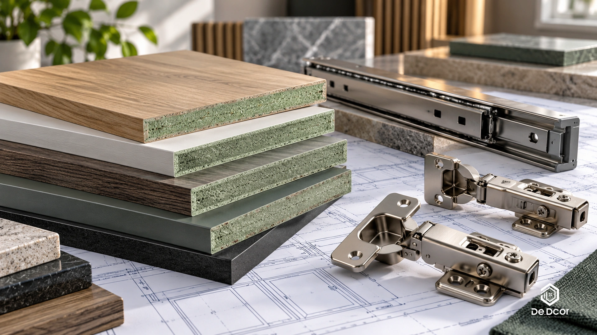 Bảng phụ lục mẫu vật liệu đính kèm hợp đồng thi công nội thất