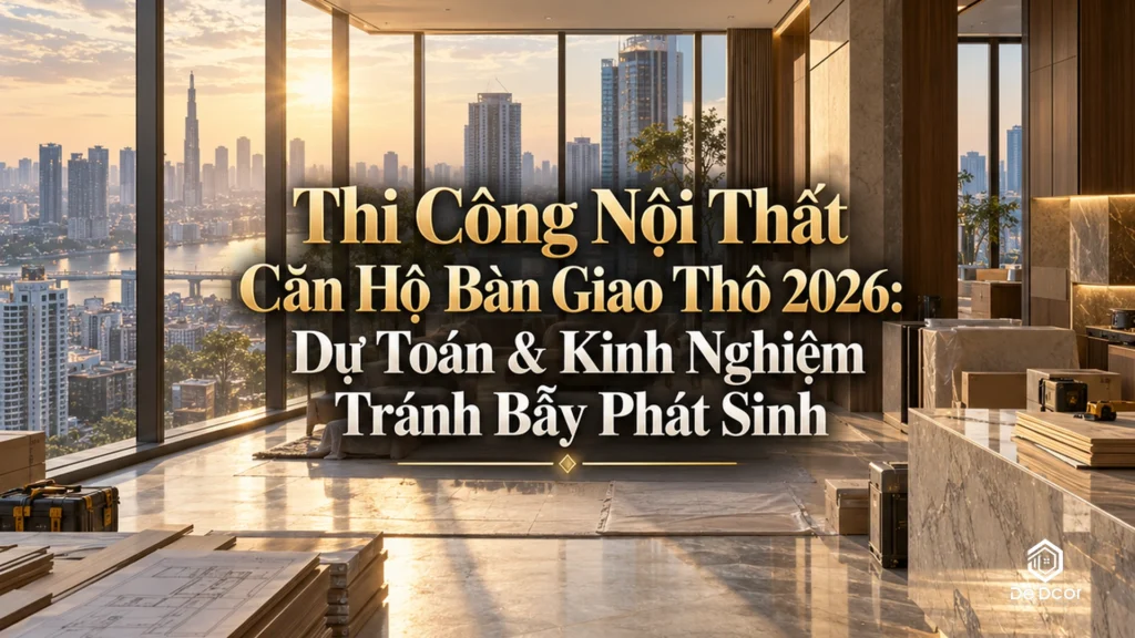 Thi Công Nội Thất Căn Hộ Bàn Giao Thô 2026: Dự Toán & Kinh Nghiệm Tránh Bẫy Phát Sinh