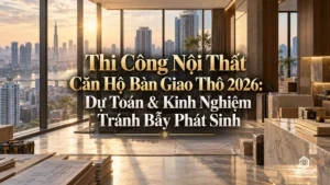 Thi công nội thất căn hộ bàn giao thô 2026 - De.Dcor tổng thầu hoàn thiện trọn gói