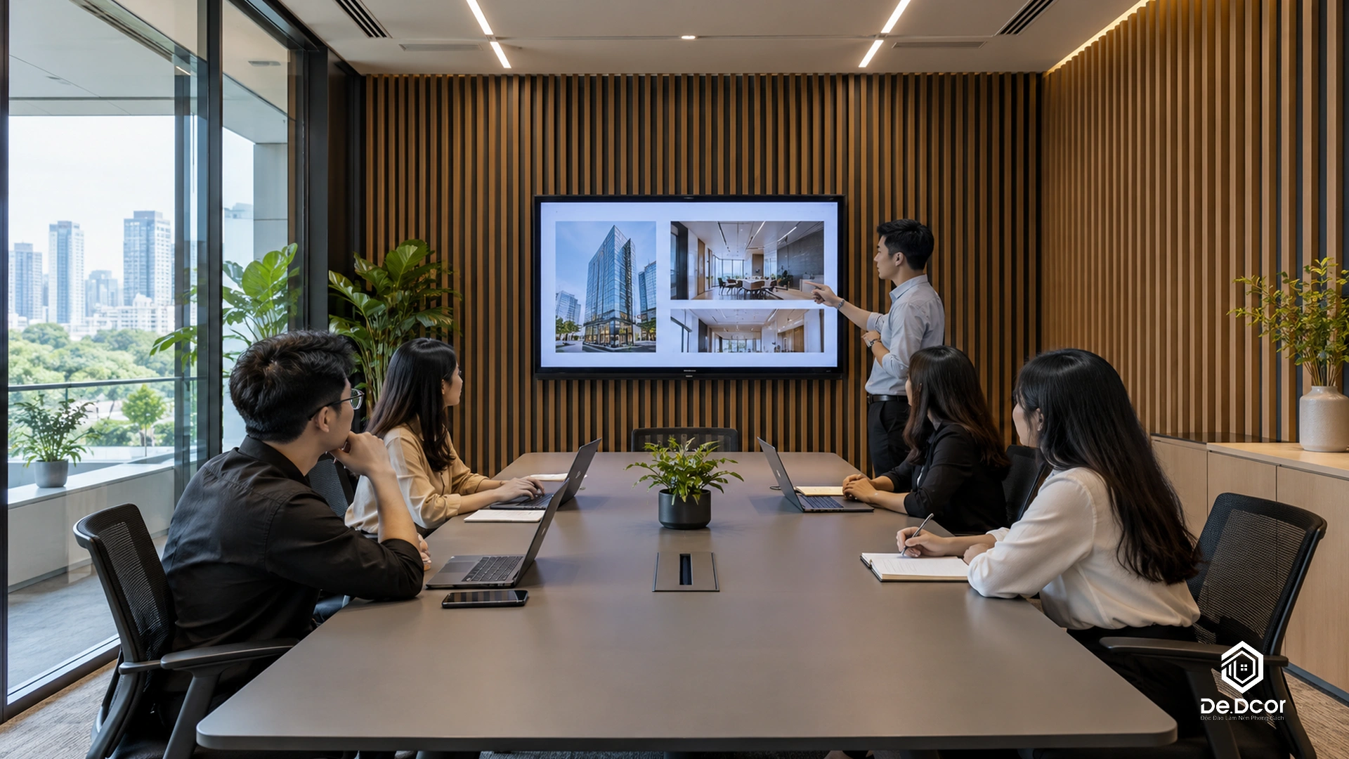 tiêu chuẩn thiết kế văn phòng - Tiêu chuẩn chiếu sáng TCVN và vách tiêu âm xử lý âm thanh trong thiết kế văn phòng