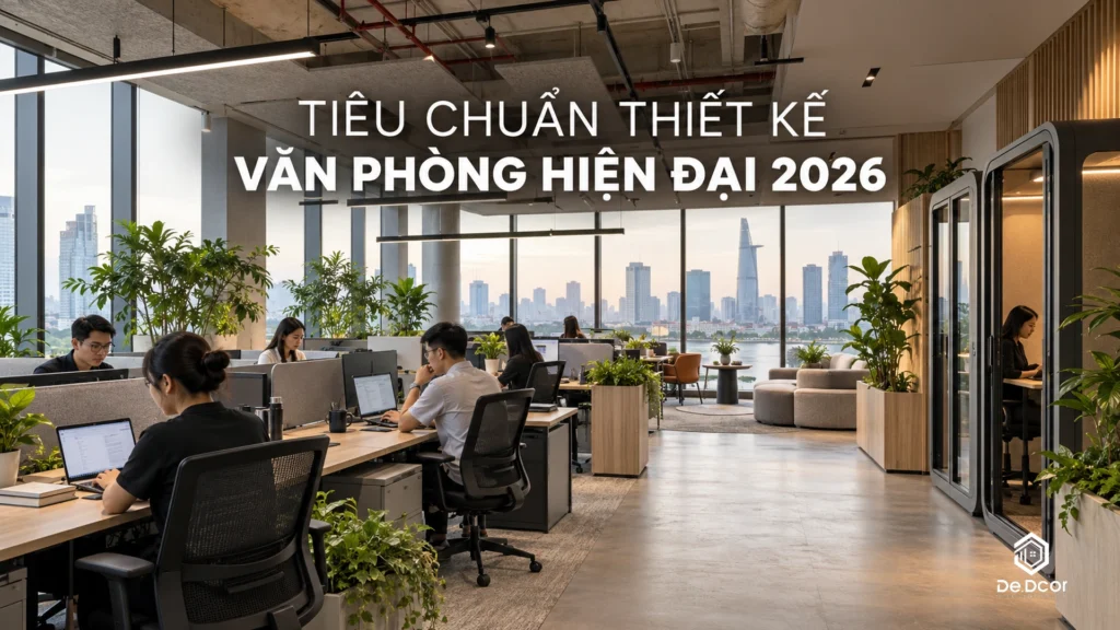Tiêu Chuẩn Thiết Kế Văn Phòng Làm Việc Hiện Đại 2026: Định Mức M2 & Báo Giá Thi Công